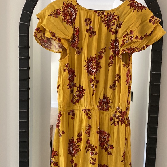 Mustard Floral Maxi Dress - Picture 6 of 6
